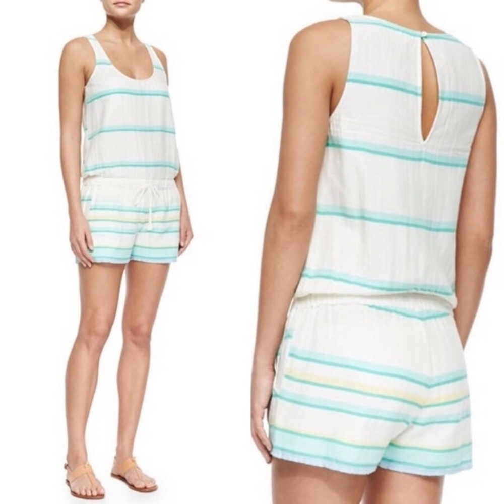 SOFT JOIE Miri striped romper shorts S